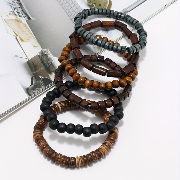 6pcs/set Stylish Beaded Bracelet for Men - Picture 5 of 6